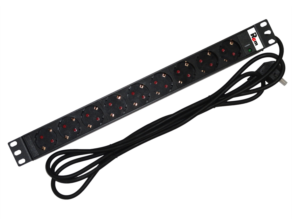 Блок розеток 19", 9 розеток ЦМО R-16-9S-I-440-1.8