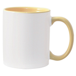 Кружка белая, жёлтая внутри с желтой ручкой под сублимацию