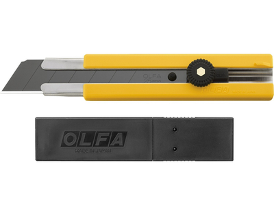 OLFA 25 мм, в комплекте с лезвиями EXCEL BLACK 5 шт, нож (OL-H-1BB/5BB )