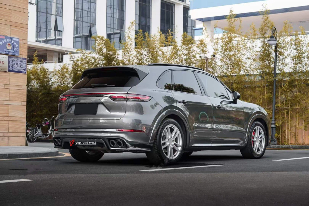 Карбоновые губа переднего бампера и диффузор заднего бампера для PORSCHE CAYENNE 9Y0 2018–2023 Sport