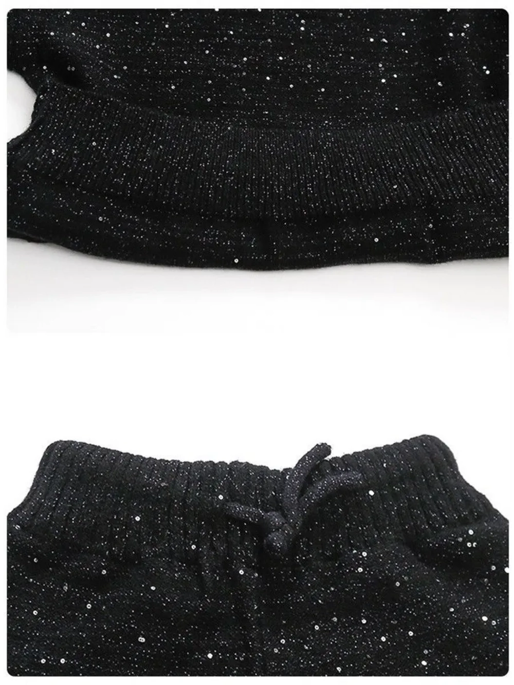 Костюм вязаный с пайетками