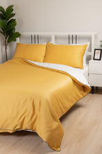 MOON Комплект постельного белья, сатин желтый/белый