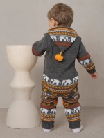 Вязаный комбинезон для новорожденных и малышей на молнии