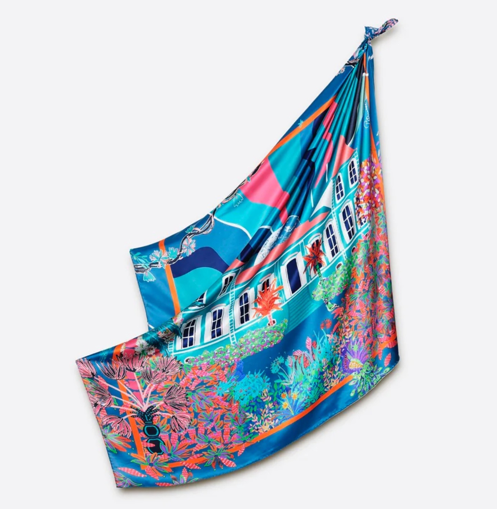 Платок 105х105 Petrusse Fantasy Emeraude бирюзовый