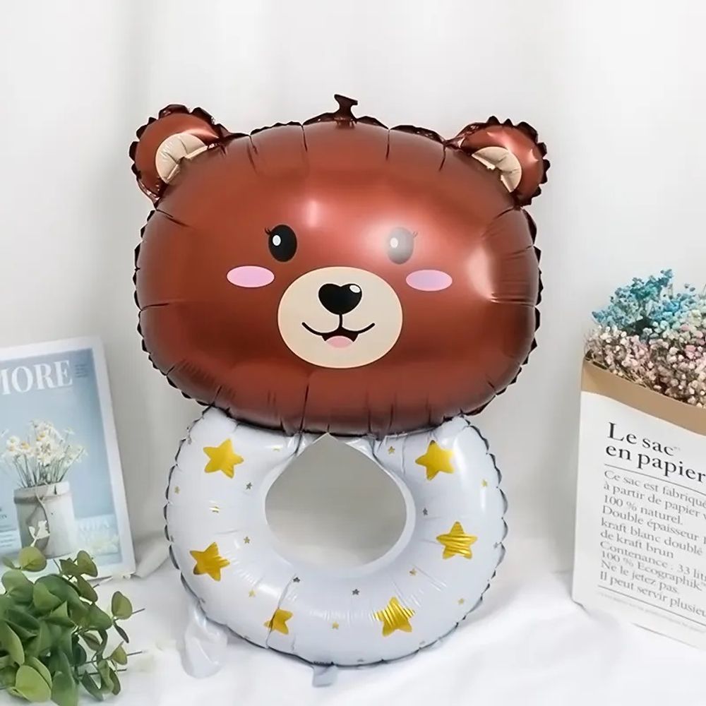 Шар (27''/69 см) Фигура, Погремушка Медвежонок, 1 шт.