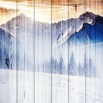Панно из дерева Fantastic evening winter lands