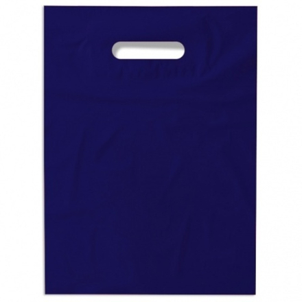 Темно-синий полиэтиленовый пакет с вырубной ручкой 40*50+3.5см 50мкм