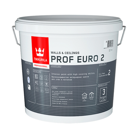 Краска грунтовочная Prof Euro 2 TIKKURILA 2,7 л белая (база VVA)