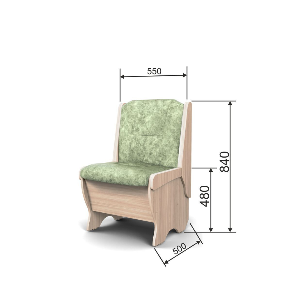 Скамья Лотос 550 ясень светлый/мохито