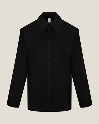 Рубашка "Идеальная" с плечами в черном