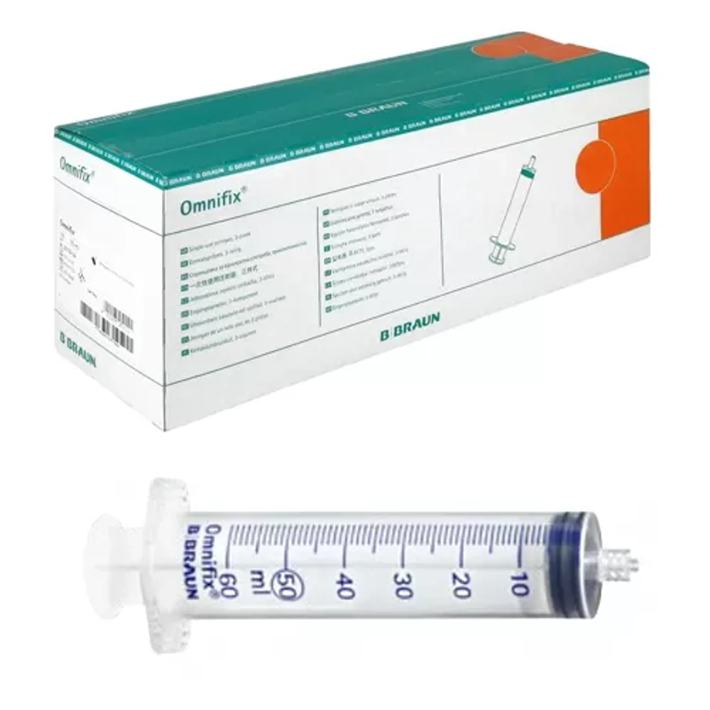 Шприц трехкомпонентный 50 мл Луер без иглы 100 шт