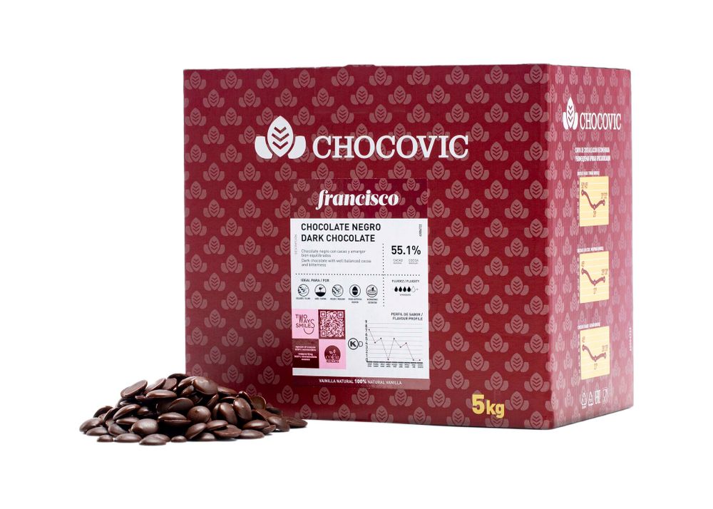 Шоколад тёмный FRANCISCO 55,1%, CHOCOVIC, 5 кг
