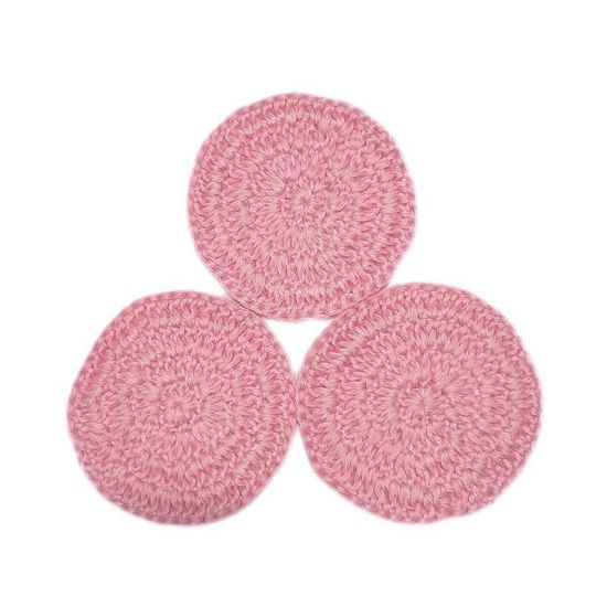 Вязаные бамбуковые диски ZEERO розовые, 3 шт.