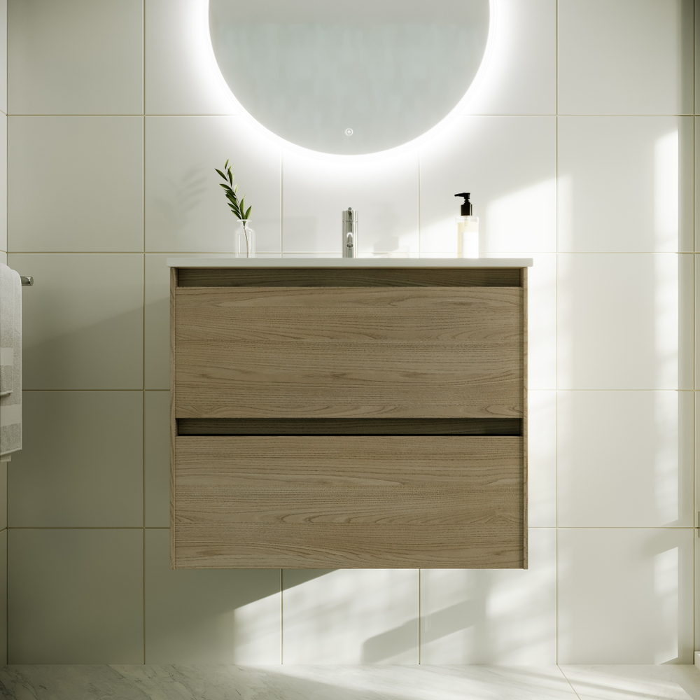 Тумба с раковиной Sancos Cento, 59 см., ламинат бежевый, CN60KE