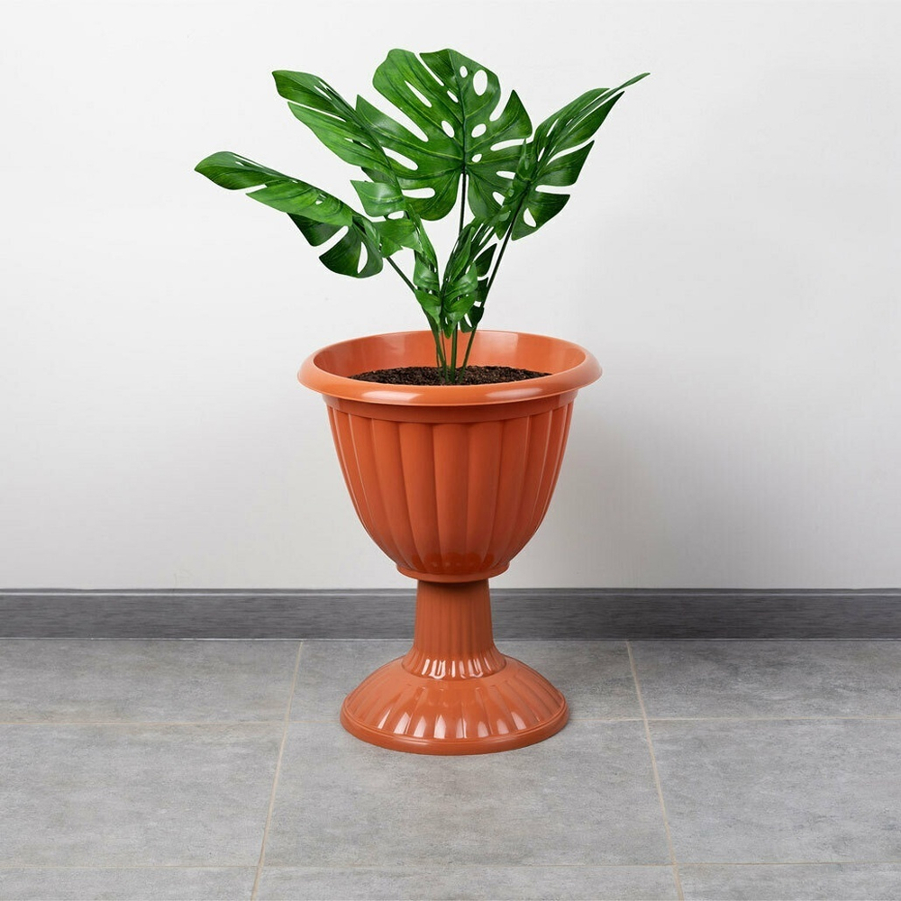 Вазон Жасмин 12л на высокой ножке, коричневый