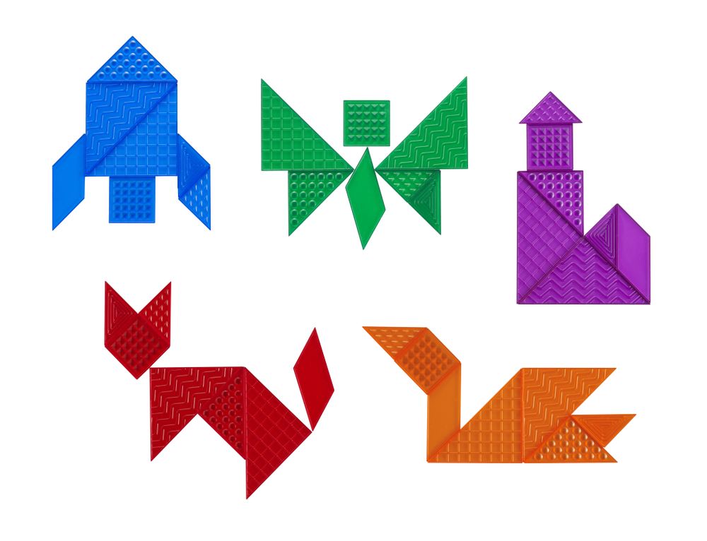 Танграм тактильный (35 дет), полупрозрачный.