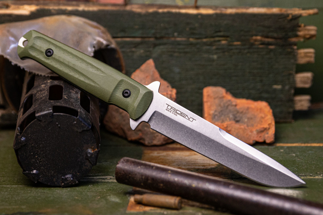 Тактический нож Trident AUS-8 StoneWash G10 Olive