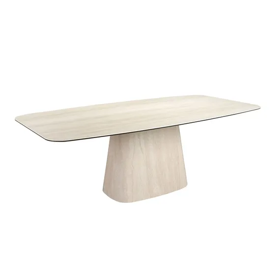 Овальный обеденный стол 1171 из керамики песочного цвета