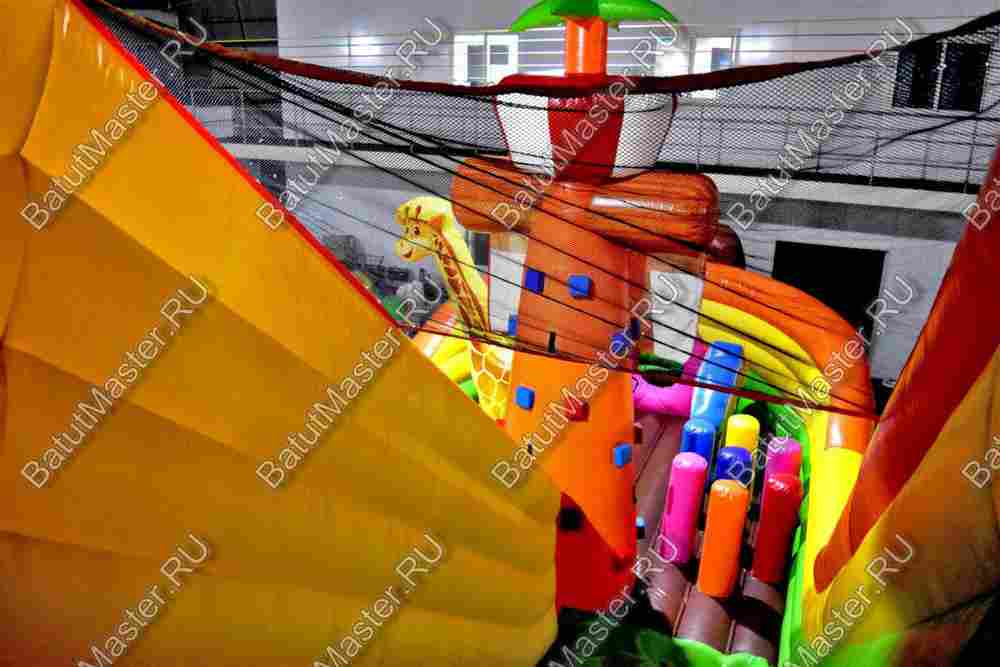 Коммерческий надувной батут "Побег из зоопарка"