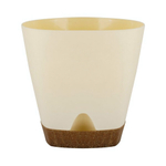 Горшок для цветов InGreen WOOD D110мм 0,65л с прикорневым поливом сливочный/бук