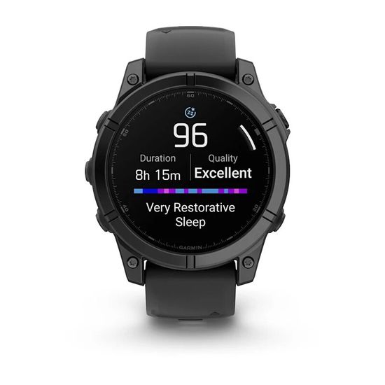 Умные часы Garmin Fenix E, 47 мм, AMOLED, Slate gray steel with black silicone band