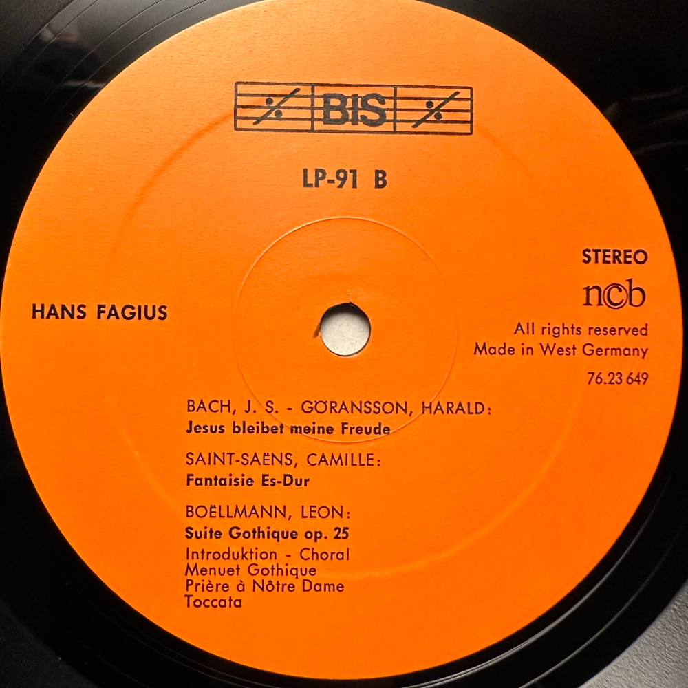 Ханс Фагиус- Любимая органная музыка (Германия 1977г.)