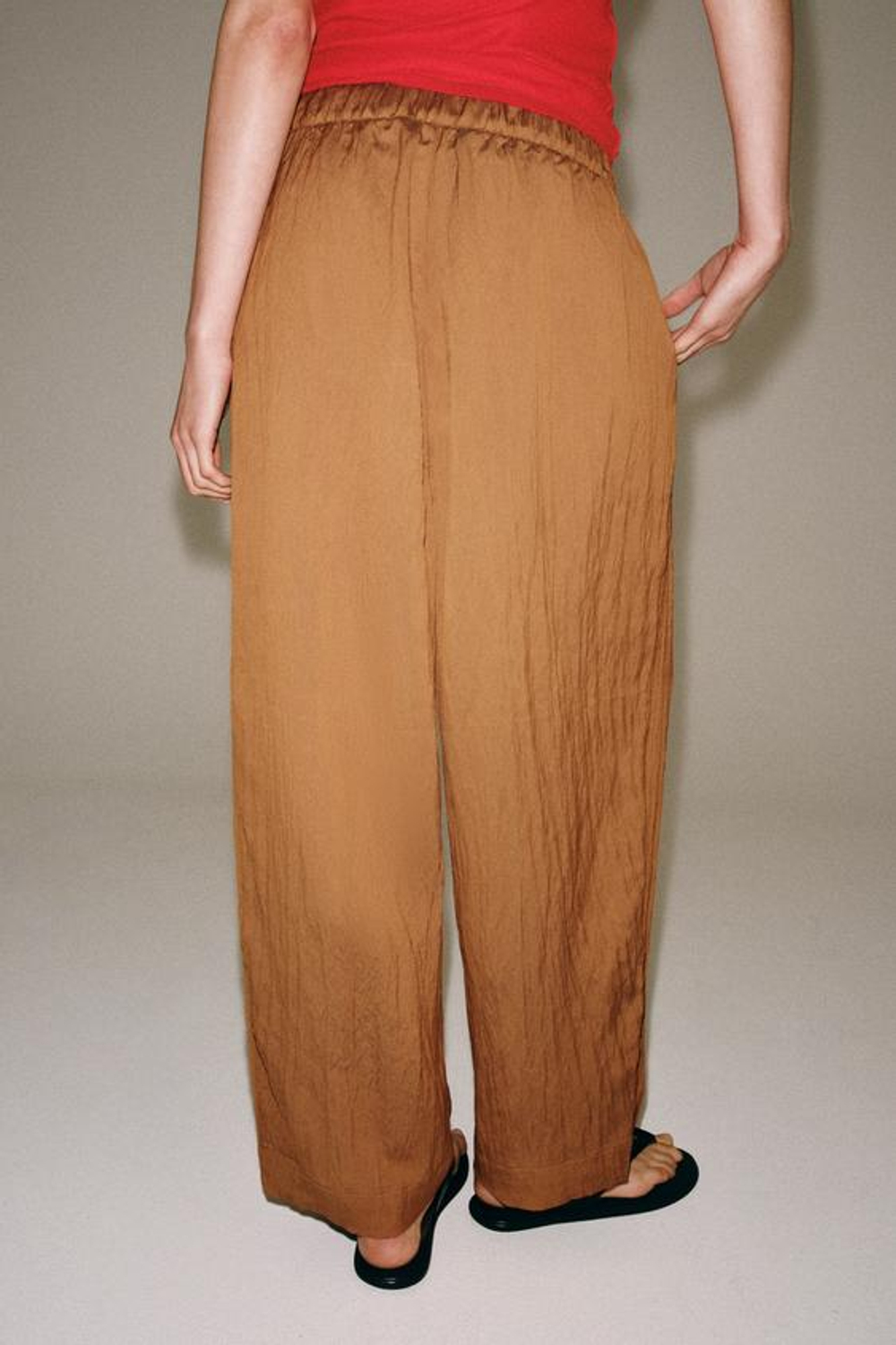 ZARA ЛЕГКИЕ БРЮКИ — ZW COLLECTION, ТАБАЧНЫЙ