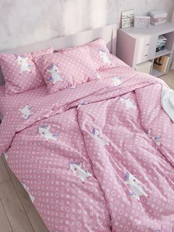 Пододеяльник Сказка "Единорог" 1,5-спальный на молнии 145х215 см, поплин