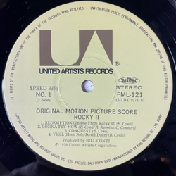 Винтажная виниловая пластинка LP Bill Conti Rocky II Рокки Бальбоа Википедия (Motion Picture Score) (Japan 1979) (Obi) Gonna Fly Now