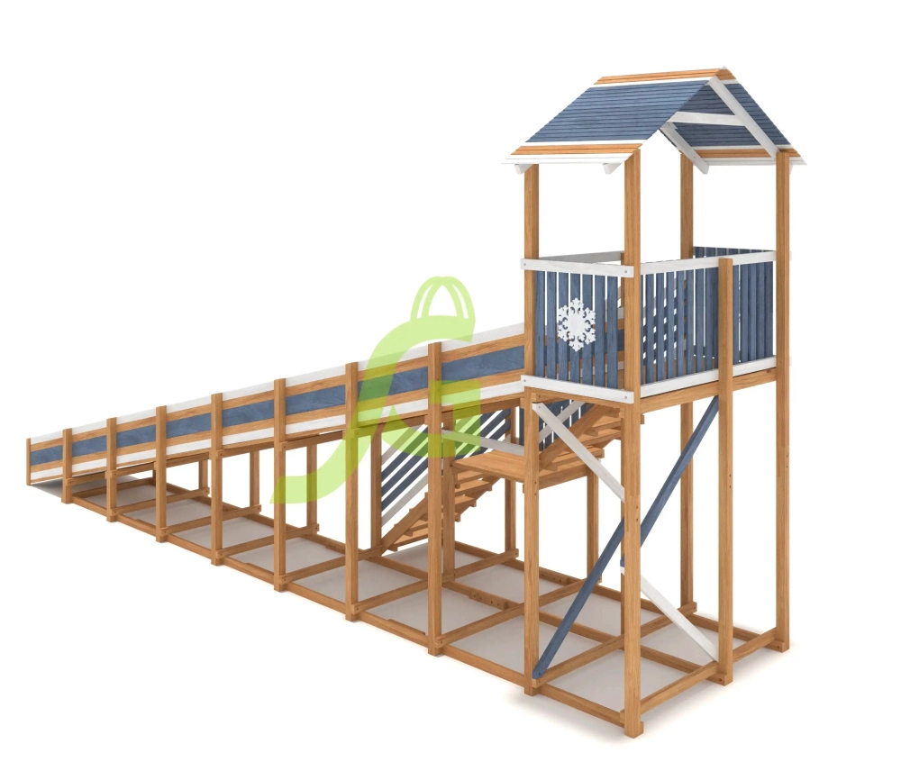 Зимняя горка "IgraGrad Snow Fox (Домик)", скат 10 м мод.2