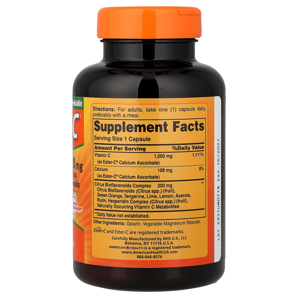 American Health, Ester-C® с цитрусовыми биофлавоноидами, 90 капсул