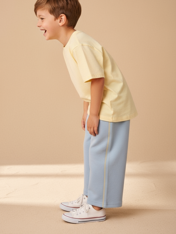 Брюки Line с контрастными деталями голубой