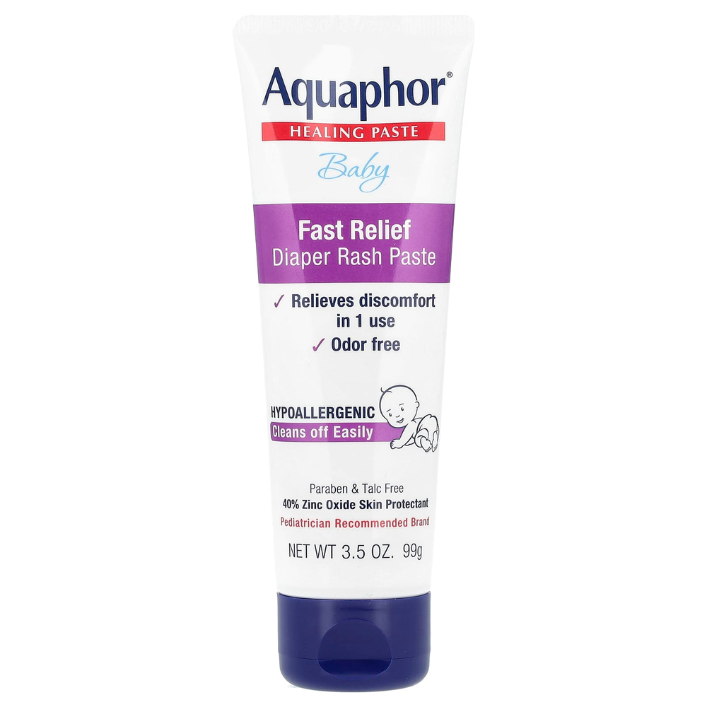 Aquaphor, лечебная мазь для детей, быстрое устранение опрелостей от подгузников, 99 г (3,5 унции)