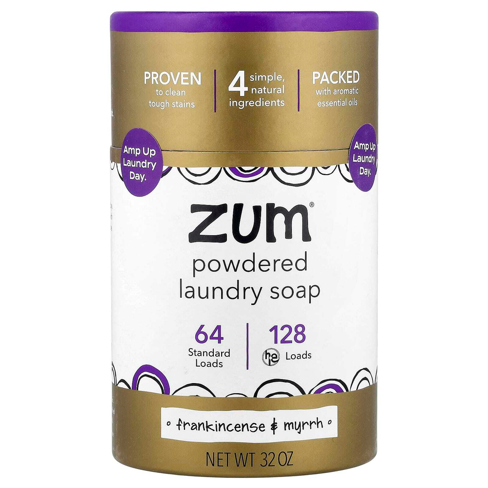 ZUM, Порошковое мыло для стирки, ладан и мирра, 32 унции