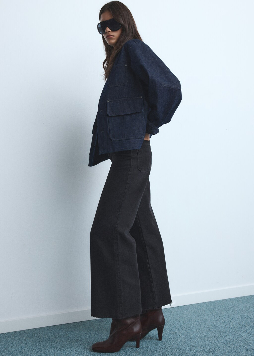 Джинсы-кюлоты Catherin с высокой талией