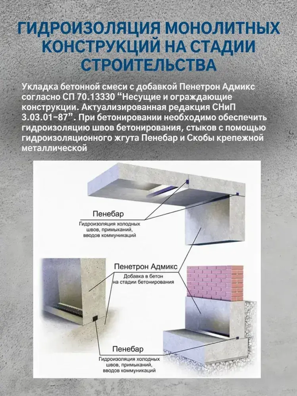 Пенетрон Адмикс 4 кг добавка в бетонную смесь