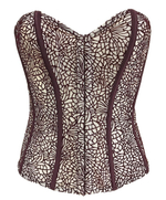 Сексуальный корсет из флокированной сетки (Размер: S) (Цвет: бордовый)