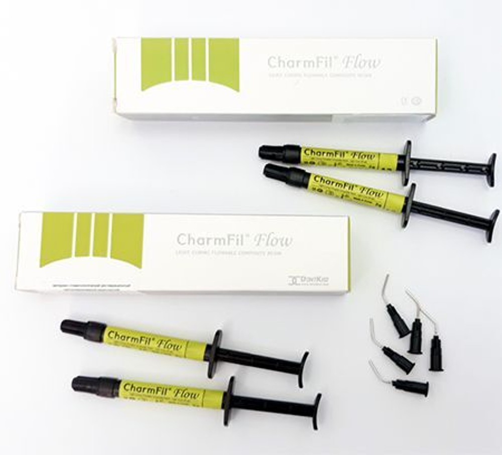 CharmFil Flow (ЧамФил Флоу) cветоотверждаемый наногибриднфый жидкотекучий материал DentKist