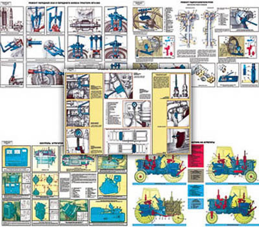 Плакаты ПРОФТЕХ &quot;Текущий ремонт тракторов К-701 и Т-150К&quot; (30 пл, винил, 70х100)