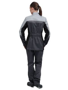 Костюм женский "Формула-1" (куртка+брюки) т.серый/св.серый/черный