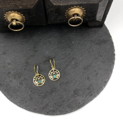 Серьги Lotus Flower Mini бирюза из латуни