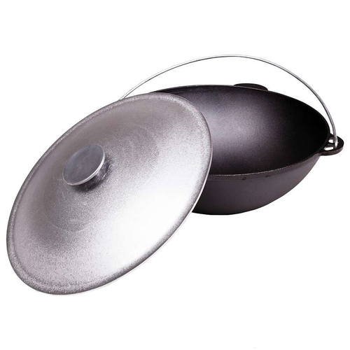 Казан чугунный походный татарский 8,0 л с алюминиевой крышкой "Туризм" д.360 ТМ Гардарика 1608-6