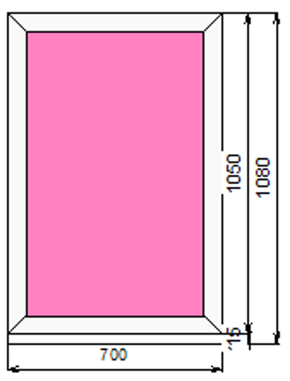 Пластиковое окно  1050 х 700 ТермА Эко с глухой створкой
