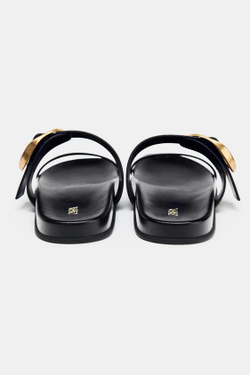 ZARA САНДАЛИИ С ДВУМЯ РЕМЕШКАМИ И ПРЯЖКОЙ, ЧЕРНЫЙ