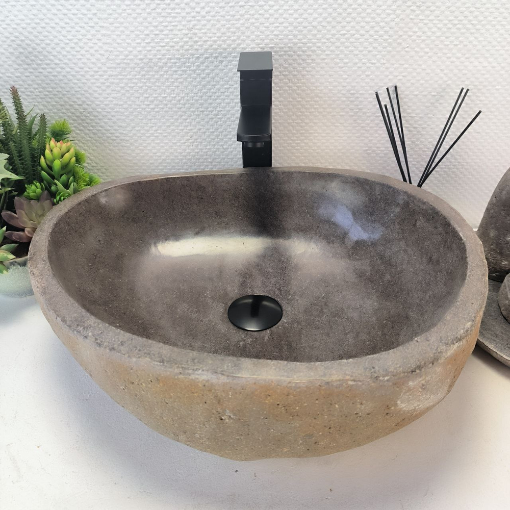 Раковина из речного камня RS-63690 (49*42*16) 0122
