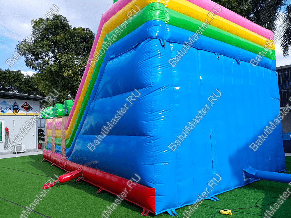 Коммерческий надувной батут "Мишки и дети", 10*6*6,5 м, с горкой 3,5 м