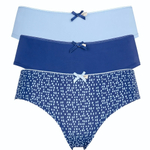 Набор из 3 сине-голубых трусиков-шортов Olivia (Размер: S) (Цвет: синий с голубым)