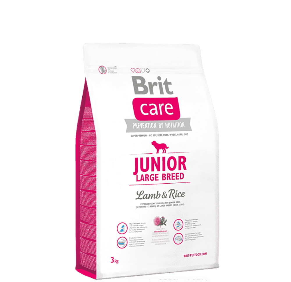 Brit Care 3 кг junior large для щенков крупных пород сухой