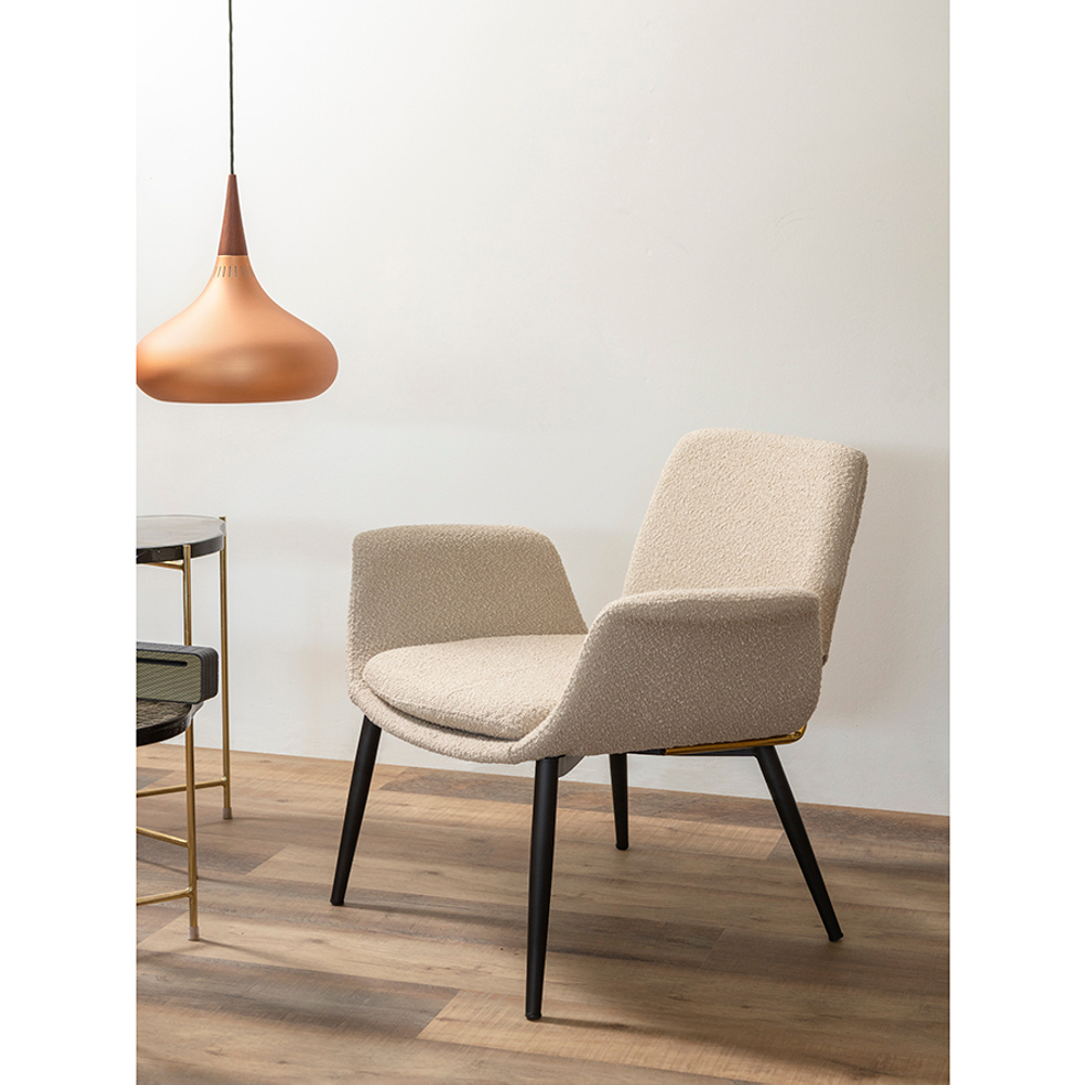 Лаунж-кресло hilde, букле, серо-бежевое