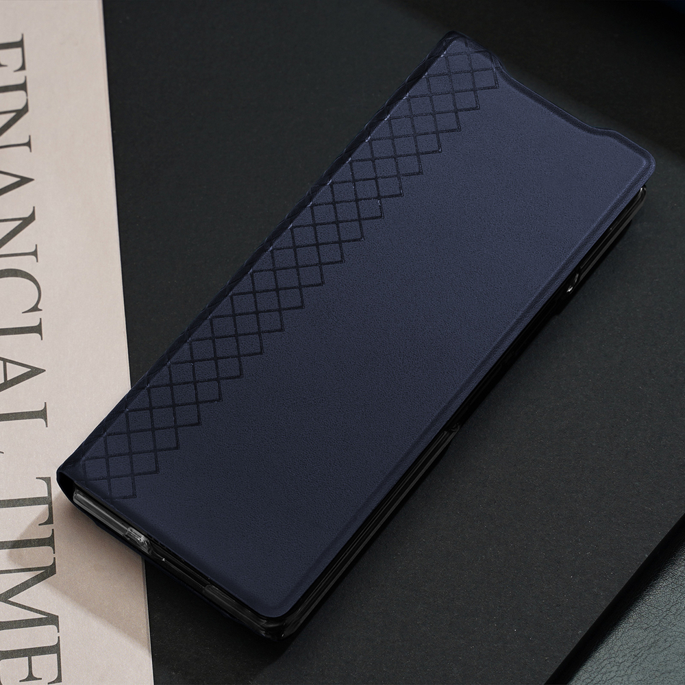 Чехол синего цвета с премиальной искусственной кожи от Dux Ducis для Samsung Galaxy Z Fold 6, серия Bril Series Case